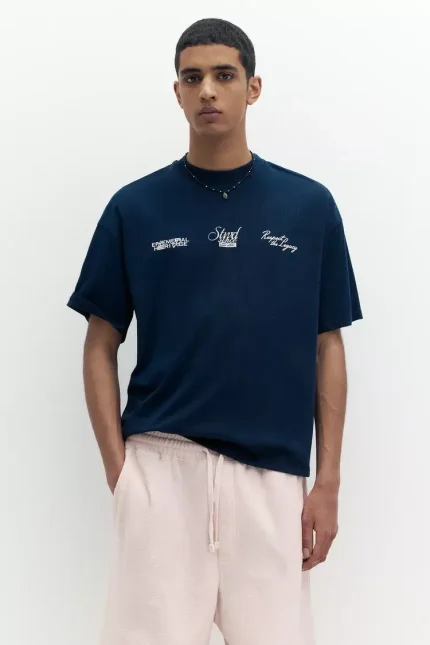 Camiseta azul estampada de STWD 1.webp