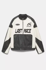 Faux leather panel jacket.webp