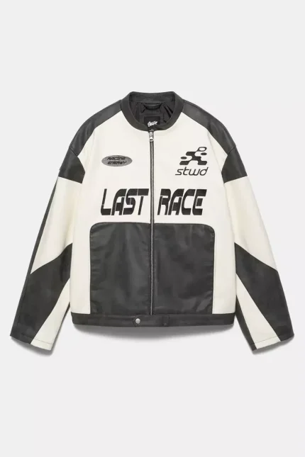 Faux leather panel jacket.webp