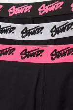 Pack of 3 black boxers with pink STWD logo 1.webp