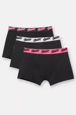 Pack of 3 black boxers with pink STWD logo.webp