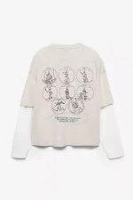 T shirt A Doppia Manica Con Stampa Grafica