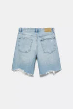 Bermuda in denim a gamba dritta (6)