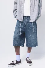 Bermuda skater in denim floreale (4)
