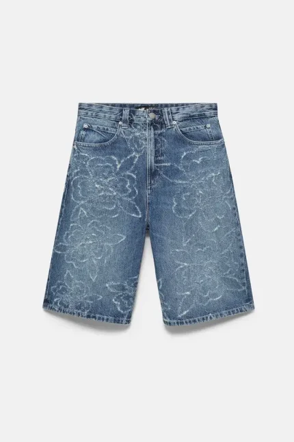 Bermuda skater in denim floreale (7)